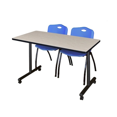 Kobe Rectangle Tables > Training Tables > Kobe Mobile Table & Chair Sets, 48 W, 24 L, 29 H, Maple MKTRCC4824PL47BE